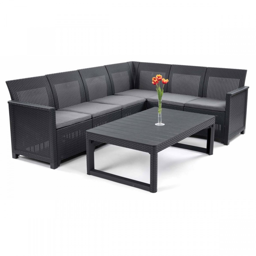 Allibert Narożnik elodie 6s corn lyon : kolor - grafit/szary BK-011034