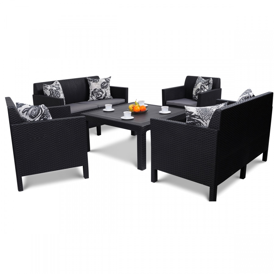 Zestaw mebli ogrodowych Orlando Fiesta Family Allibert grafit/szary BK-001240