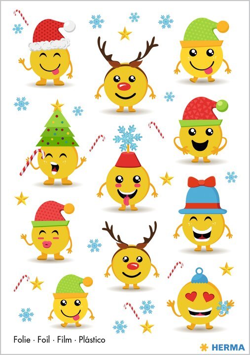 NAKLEJKI ŚWIĄTECZNE MAGICZNE EMOJI