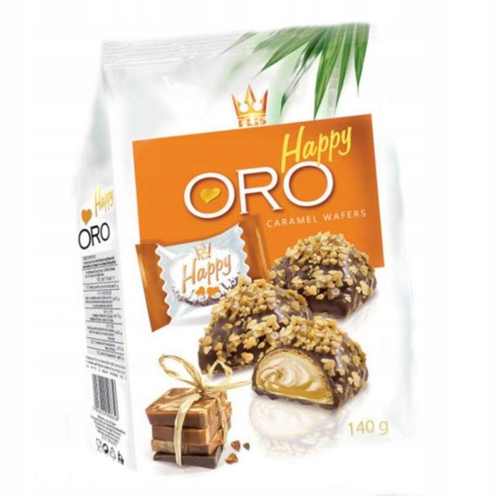 Flis Praliny waflowe Happy Oro smak karmelowy 140g