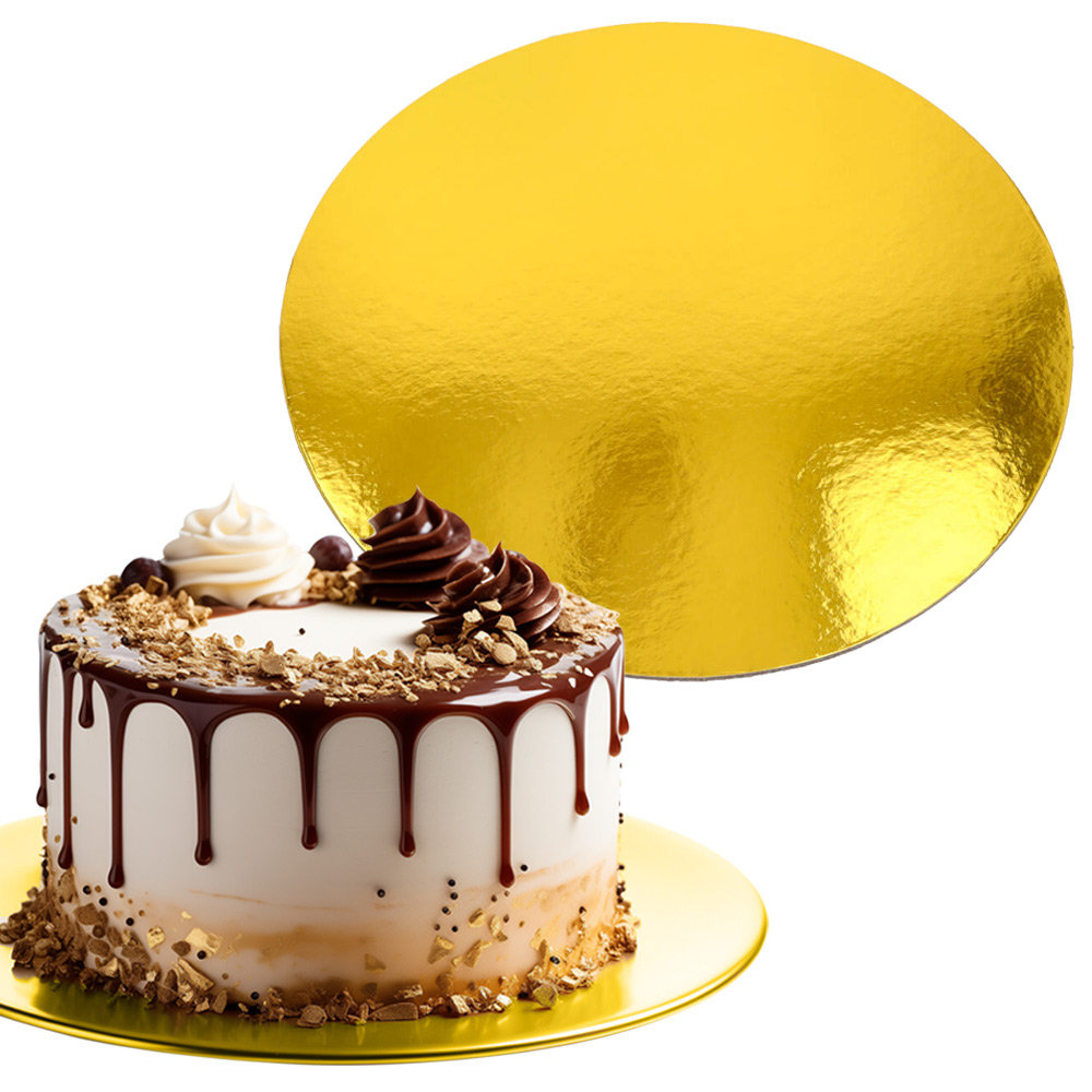 Podkład Pod Tort Złoty Karbowany Podkładka Okrągła Do Tortów Na Ślub 30cm