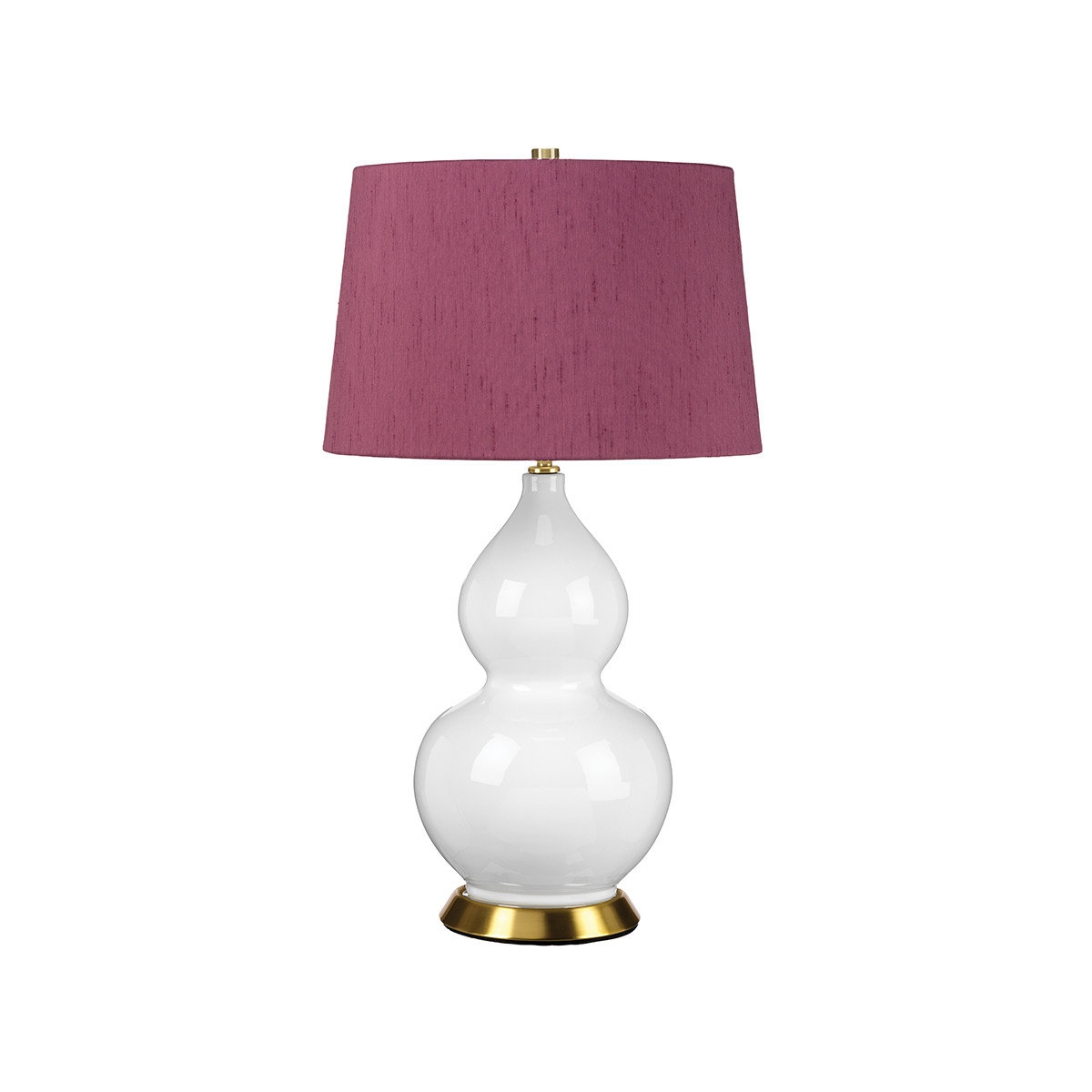 Lampa stołowa ceramiczna biała z fioletowym abażurem Isla E27 60W Elstead