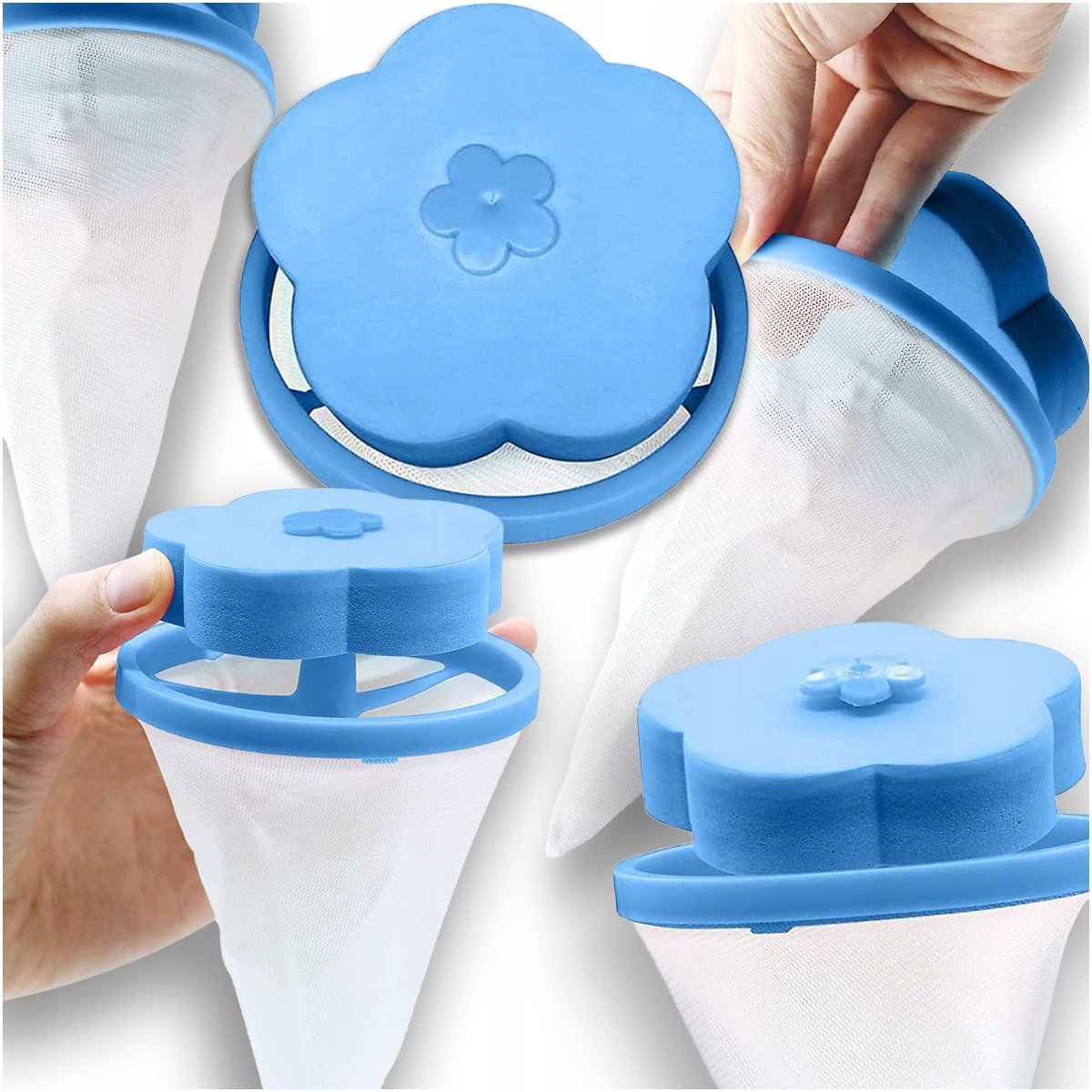 FILTR DO PRALKI PRANIA SIATKA NA SIERŚĆ WŁOSY PŁYWAK ZESTAW 3 SZTUKI