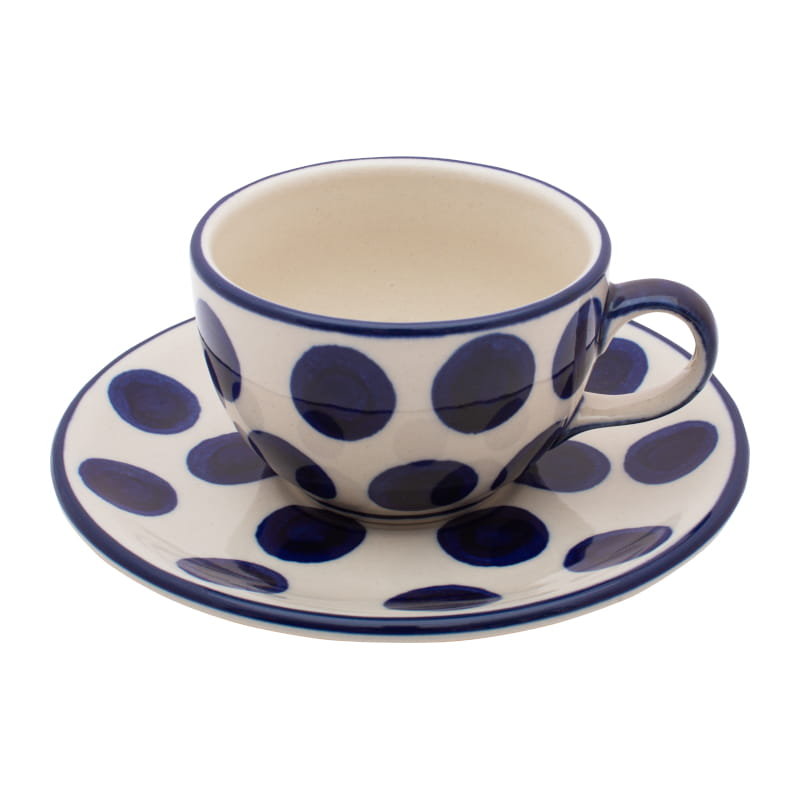 FILIŻANKA podwójne espresso 100 ml ze spodkiem - Ceramika Artystyczna Bolesławiec