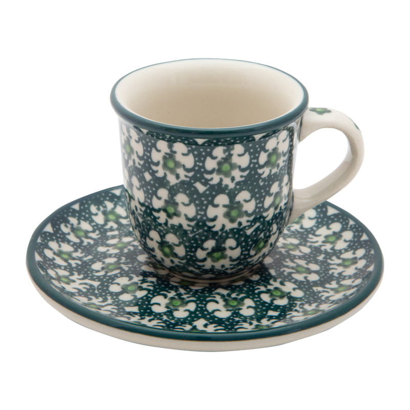 FILIŻANKA do espresso 60 ml ze spodkiem - Ceramika Artystyczna Bolesławiec