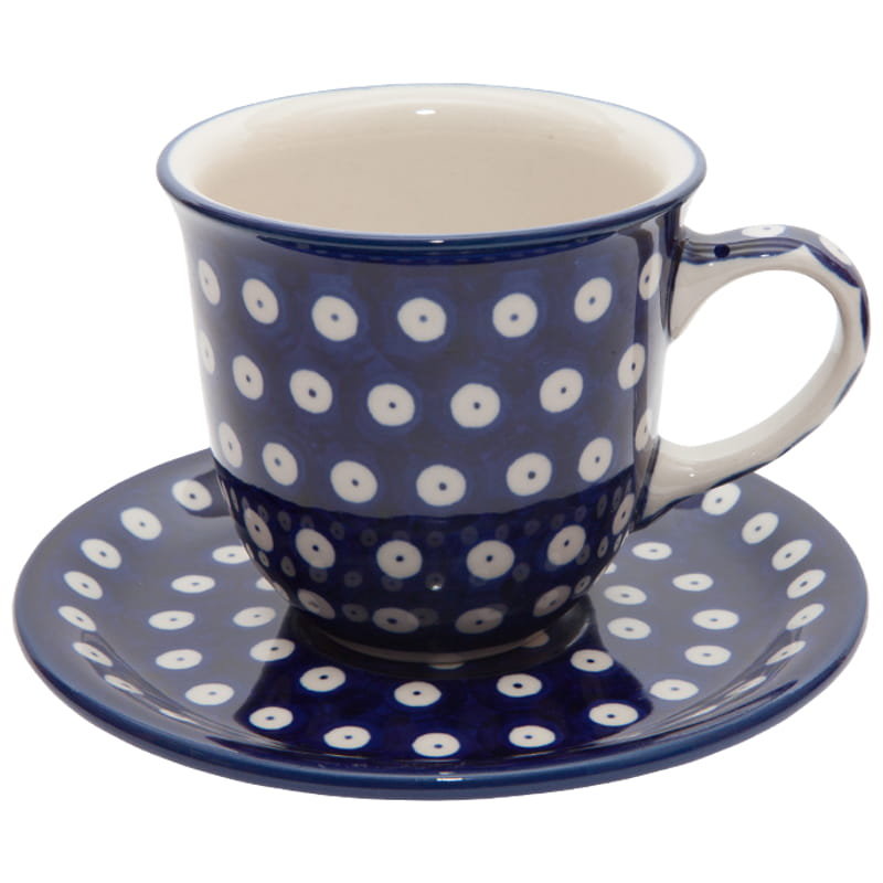 FILIŻANKA do herbaty kawy 200 ml ze spodkiem - Ceramika Artystyczna Bolesławiec