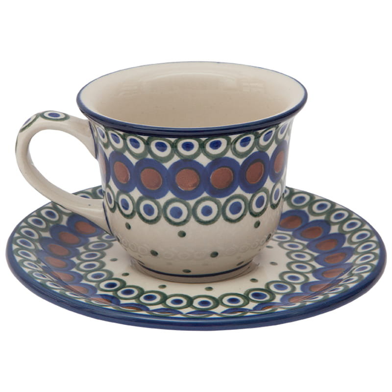 FILIŻANKA do herbaty kawy 150 ml ze spodkiem - Ceramika Artystyczna Bolesławiec