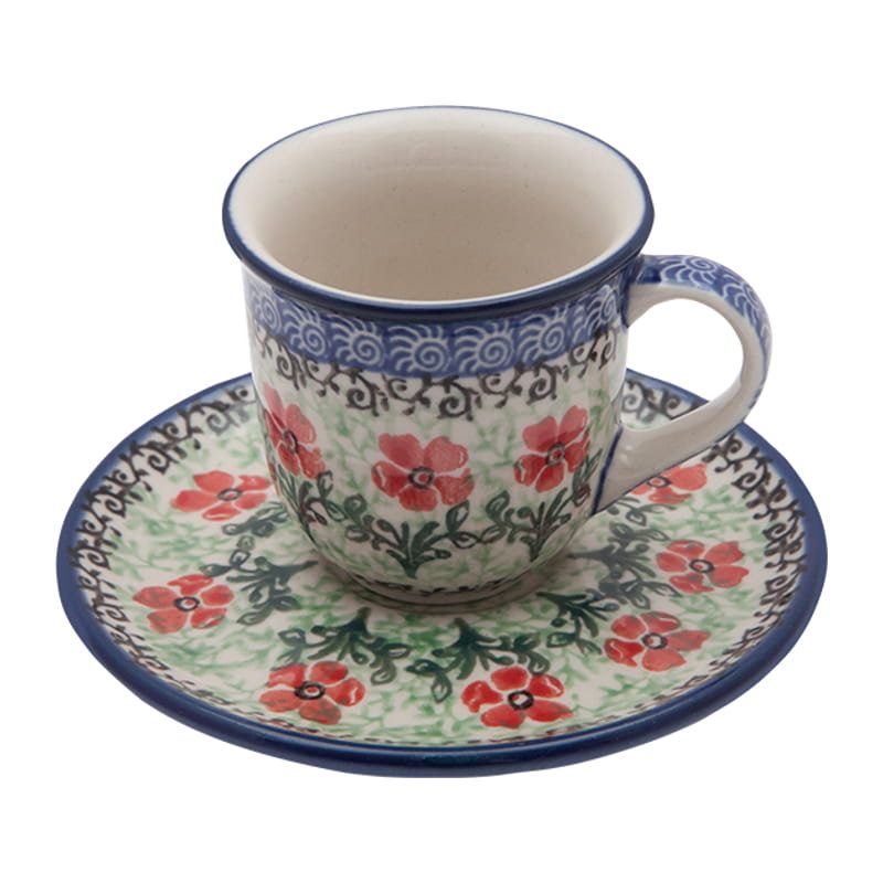 FILIŻANKA do espresso 60 ml ze spodkiem - Ceramika Artystyczna Bolesławiec