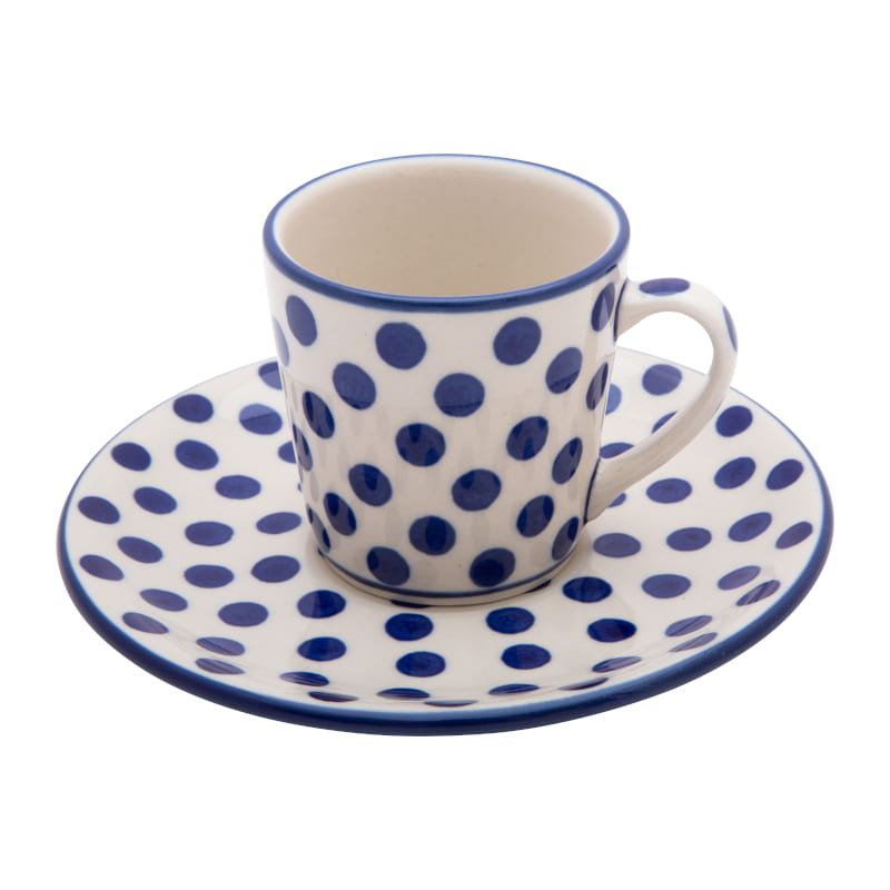 FILIŻANKA do espresso 90 ml ze spodkiem - Ceramika Artystyczna Bolesławiec