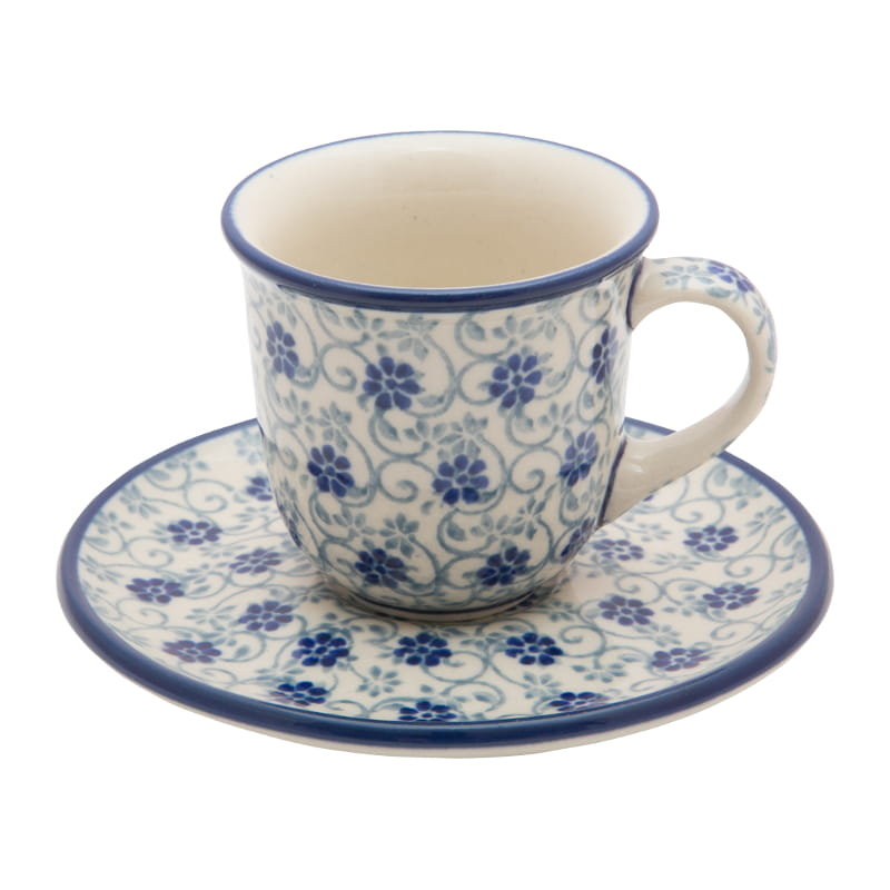 FILIŻANKA do espresso 60 ml ze spodkiem - Ceramika Artystyczna Bolesławiec