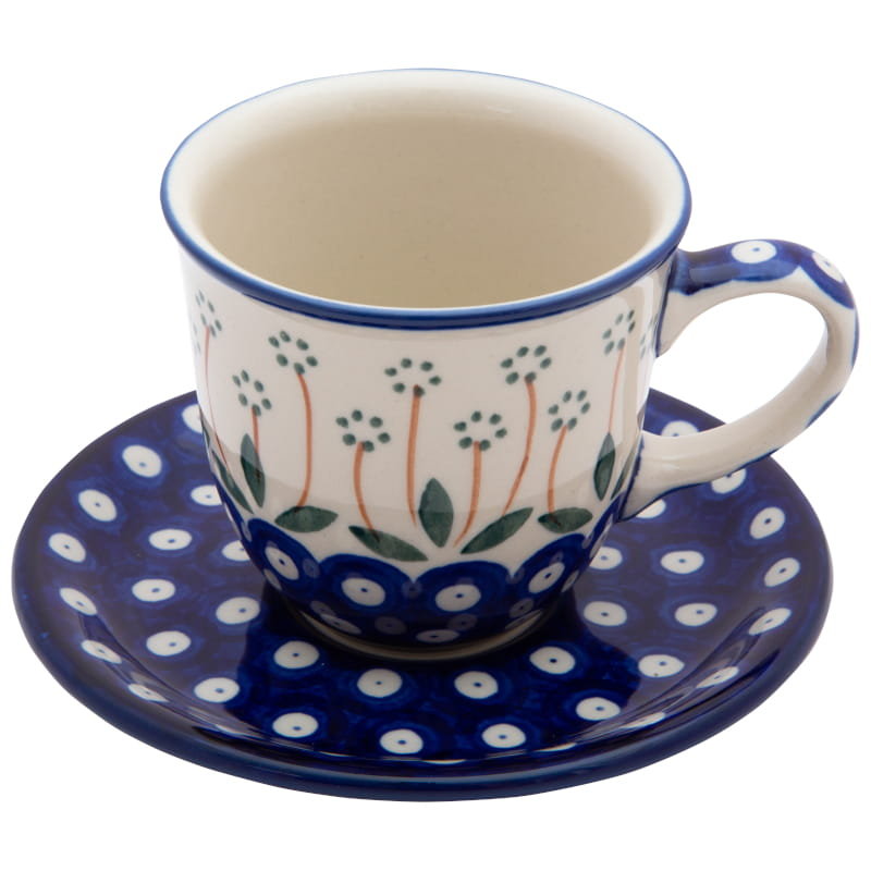 FILIŻANKA do herbaty kawy 200 ml ze spodkiem - Ceramika Artystyczna Bolesławiec