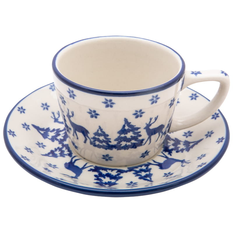 FILIŻANKA do herbaty kawy 200 ml ze spodkiem - Ceramika Artystyczna Bolesławiec