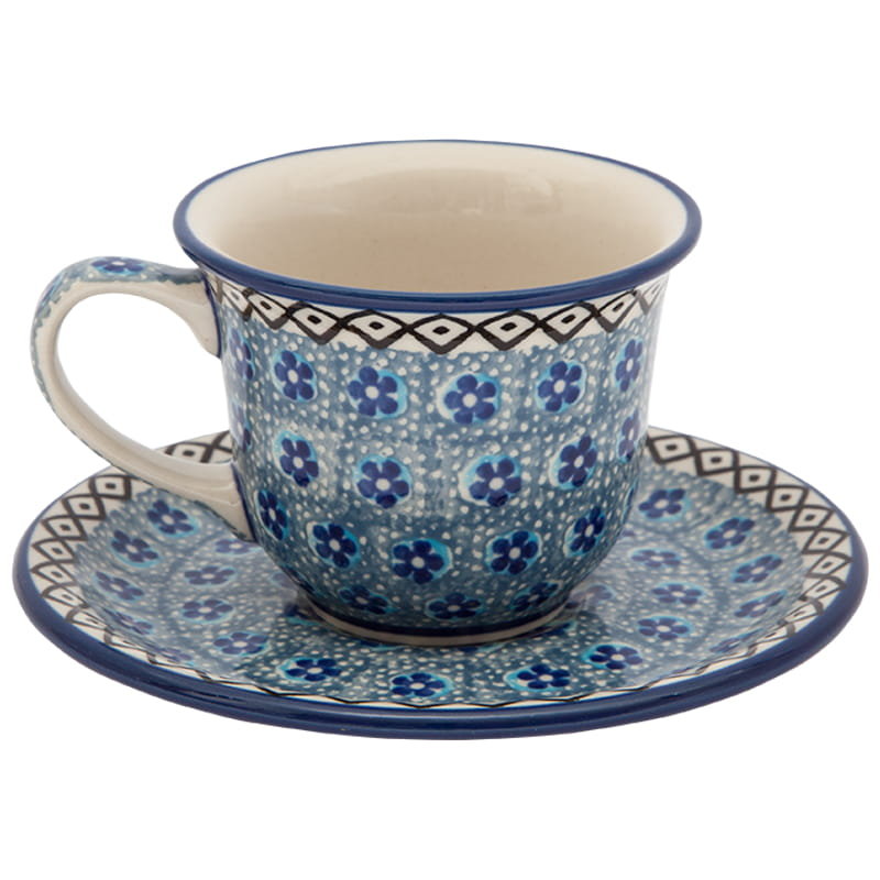 FILIŻANKA do herbaty kawy 150 ml ze spodkiem - Ceramika Artystyczna Bolesławiec