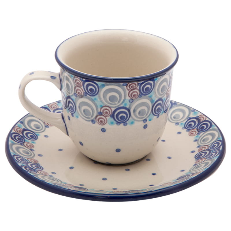 FILIŻANKA do herbaty kawy 180 ml ze spodkiem - Ceramika Artystyczna Bolesławiec