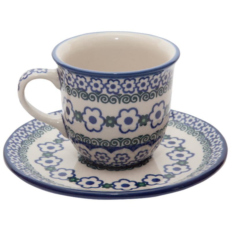 FILIŻANKA do herbaty kawy 180 ml ze spodkiem - Ceramika Artystyczna Bolesławiec