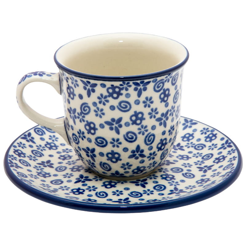 FILIŻANKA do herbaty kawy 180 ml ze spodkiem - Ceramika Artystyczna Bolesławiec