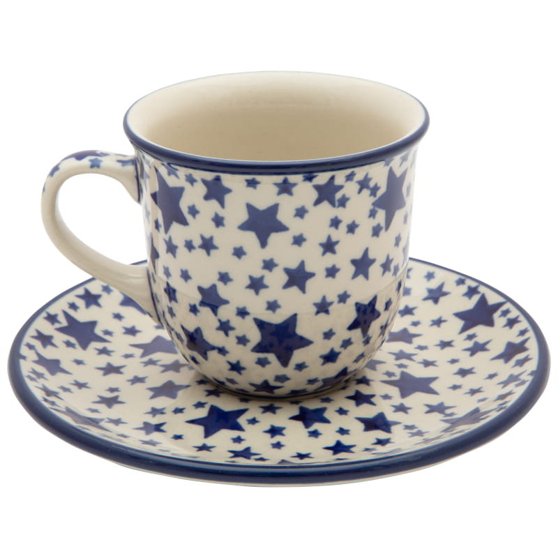 FILIŻANKA do herbaty kawy 180 ml ze spodkiem - Ceramika Artystyczna Bolesławiec