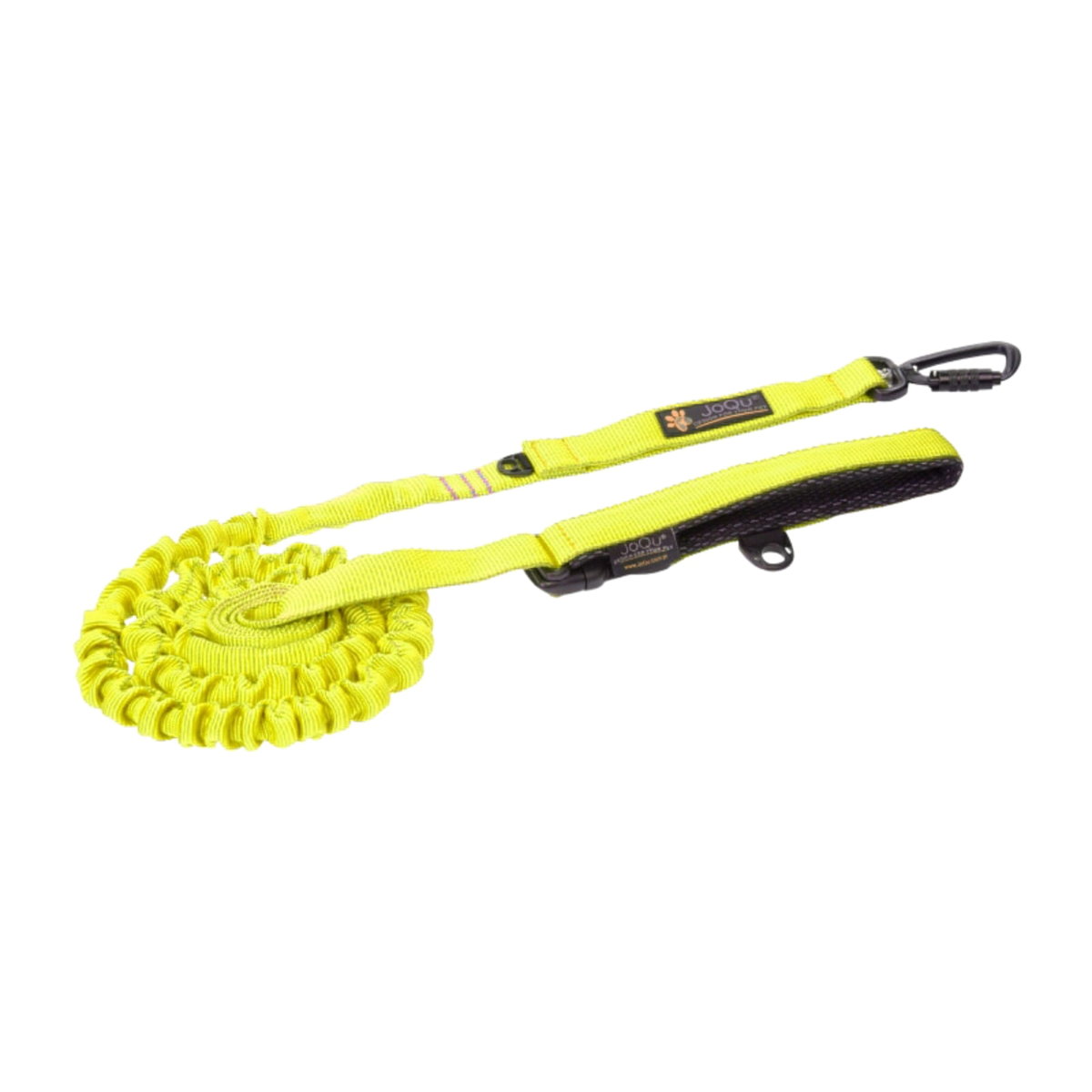 Smycz dla psa z amortyzatorem JoQu® Ultra Strong Runners neonowa żółta  do biegania