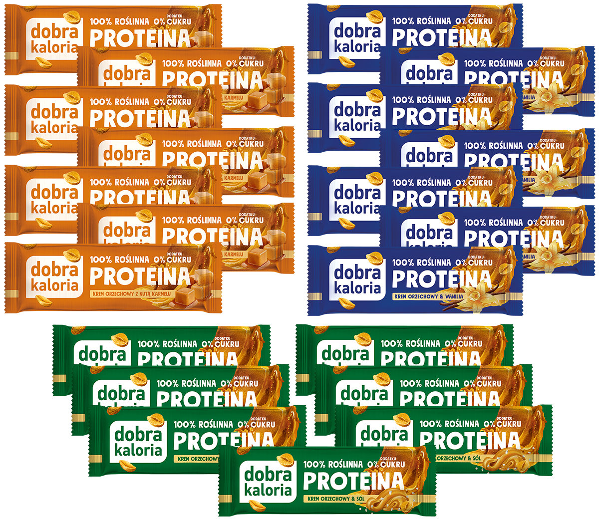 Zestaw Batonów Proteinowych Dobra Kaloria Mix Smaków 3x7 Na Cały Miesiąc