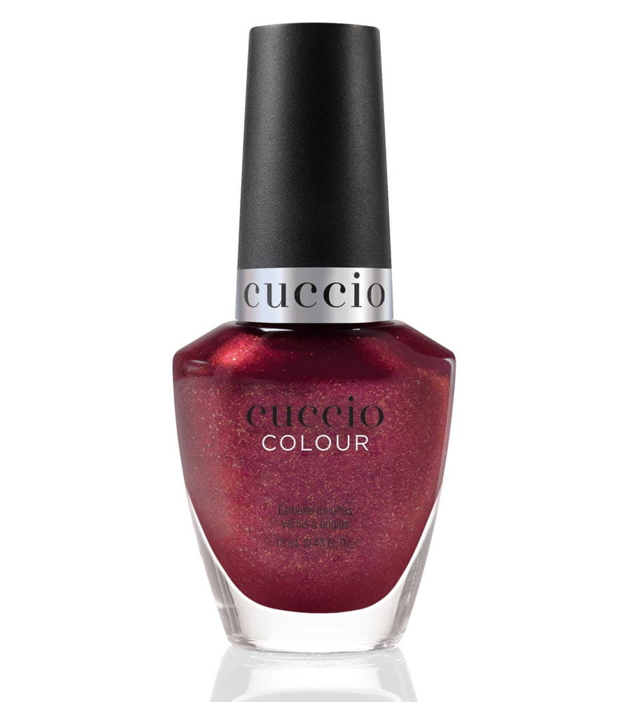 1268 Czerwony z nutą fioletu lakier do paznokci ze złotymi drobinkami 13 ml CHEERS TO NEW YEARS