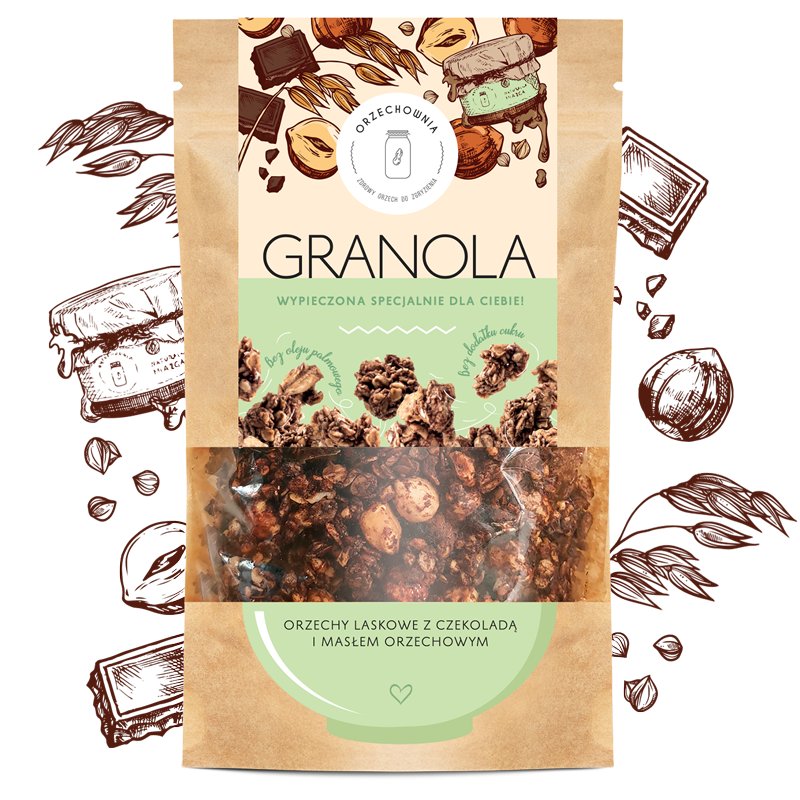 Orzechownia Granola orzechy laskowz czekolad, 320g