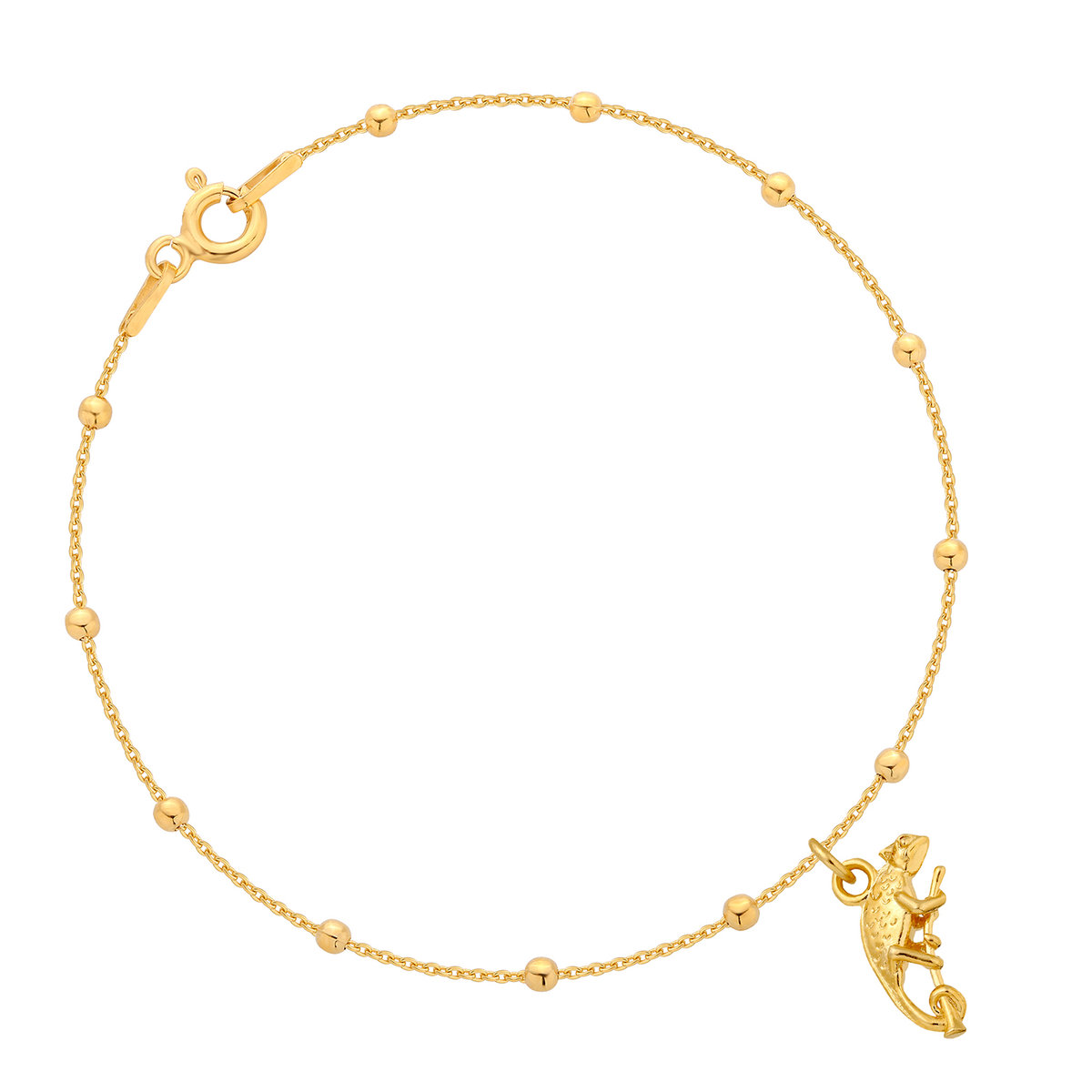 Pozłacana bransoletka z kameleonem