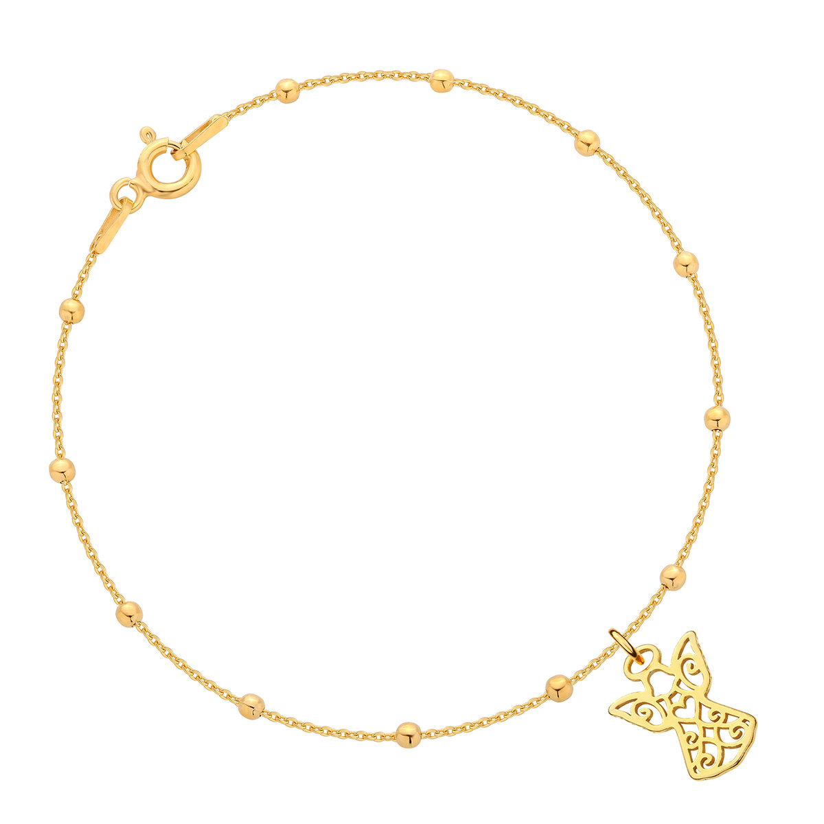 Bransoletka pozłacana z aniołkiem