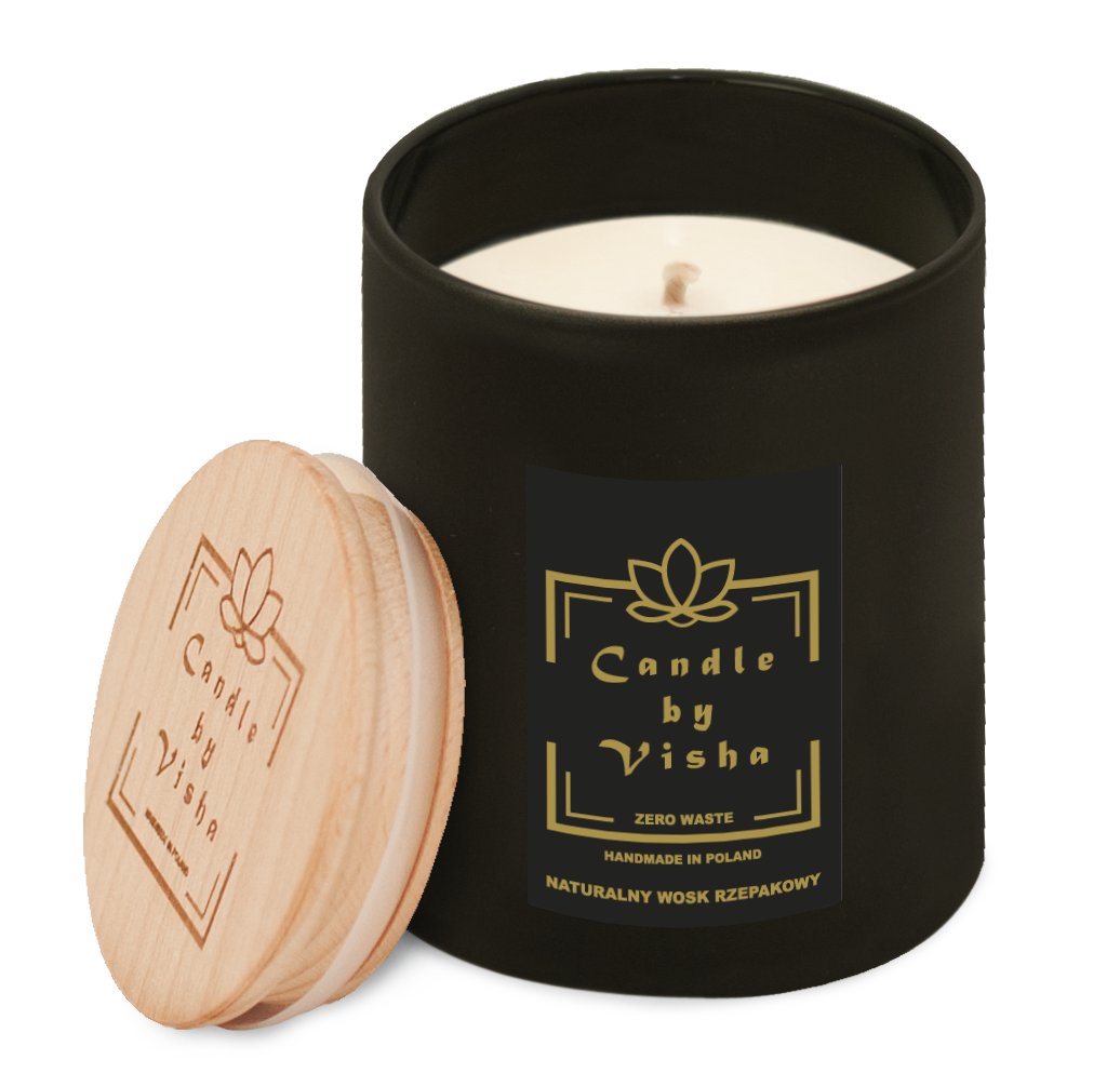 Naturalna świeca zapachowa z rzepaku - Dark Chocolate Pure - czarna - Candle by Visha