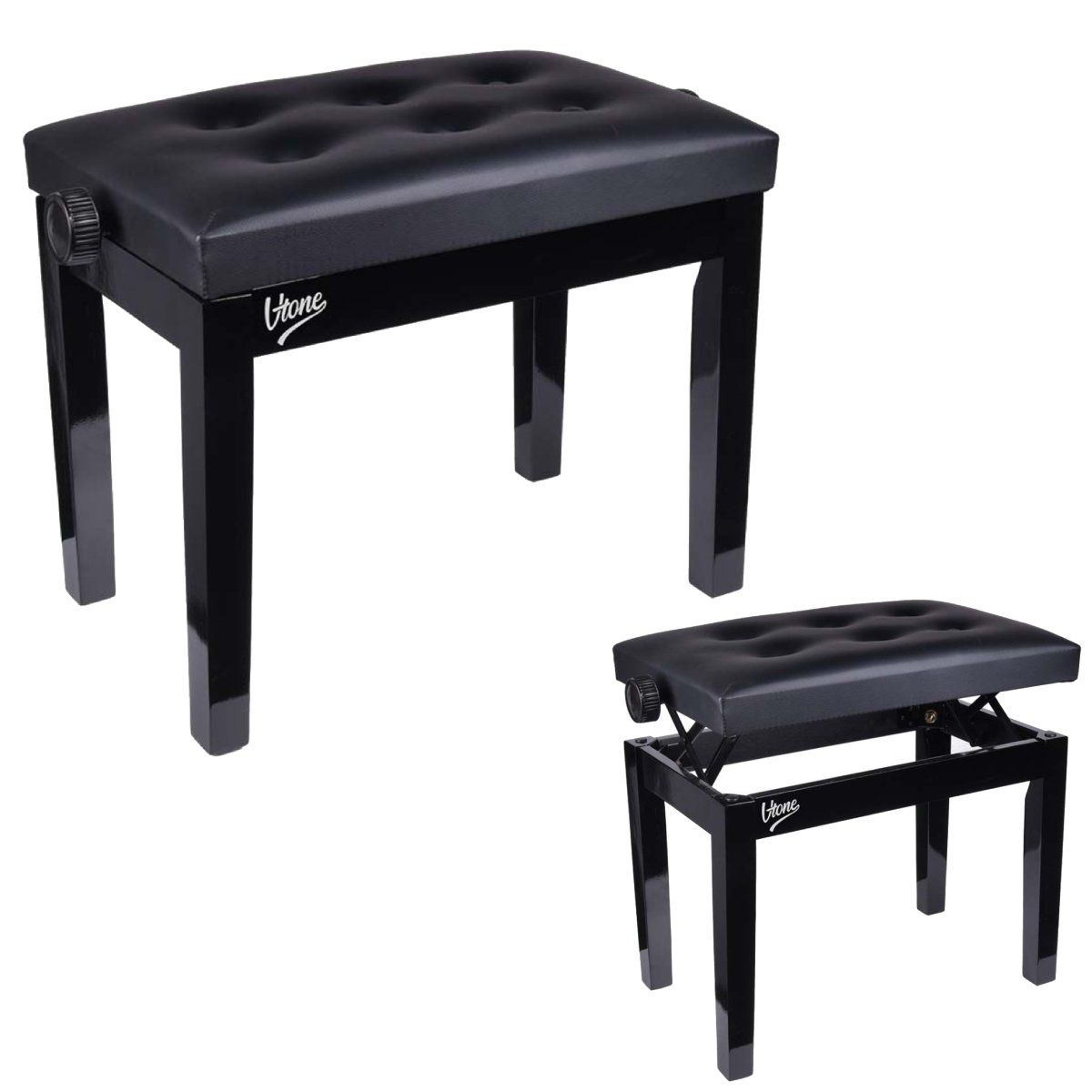 V-TONE ŁAWA 1 BK ława do pianina fortepianu CZARNA