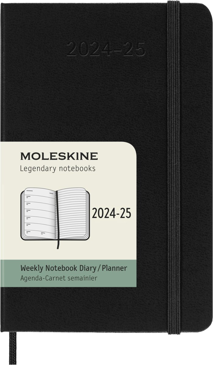 MOLESKINE kalendarz 2024-2025 18 miesięczny POCKET CZARNY WEEKLY HARD