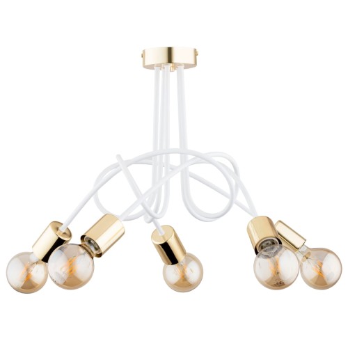 Tango lampa wisząca 5xE27 biała/złota 63211