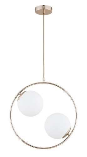 Avia lampa wisząca 2xE14 złoty mosiądz/biały 62444