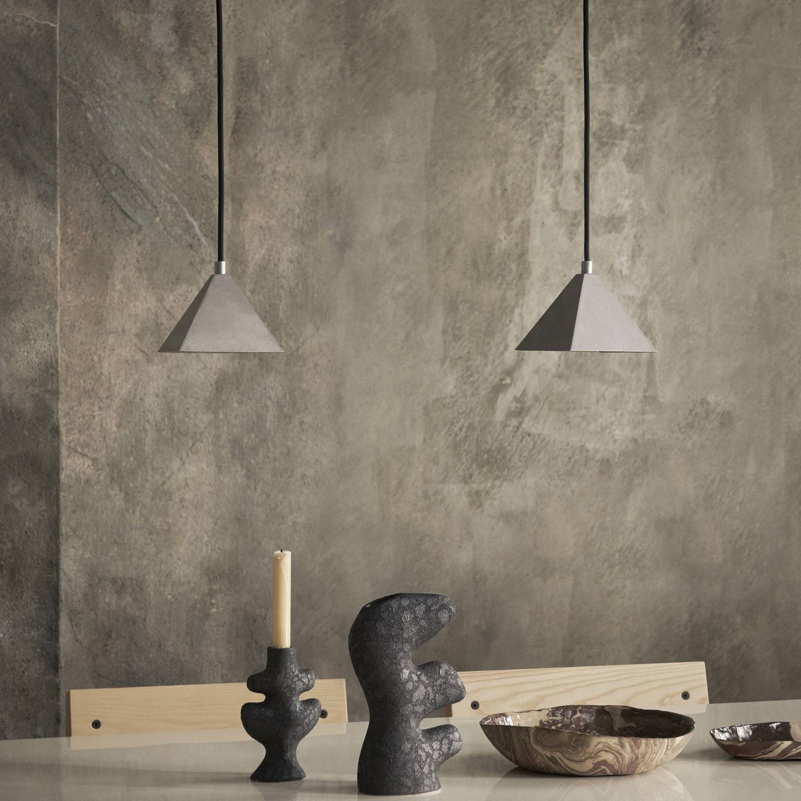 lampa wisząca ferm LIVING Kare, stalowo-szary, stal nierdzewna, 12,5 cm