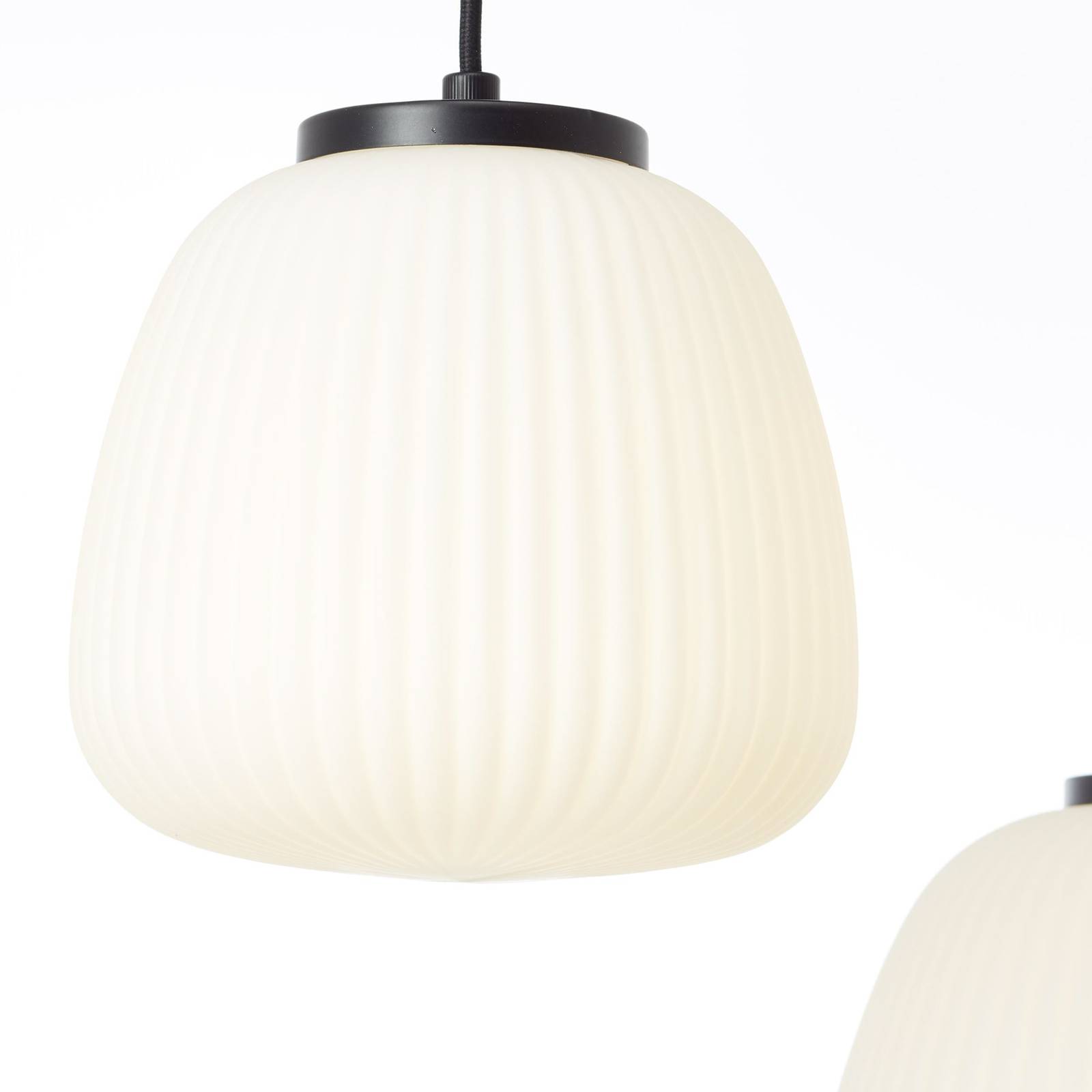 Brilliant Lampa wisząca Kaizen, długość 125 cm, opalowa, 5-punktowa, metalowa
