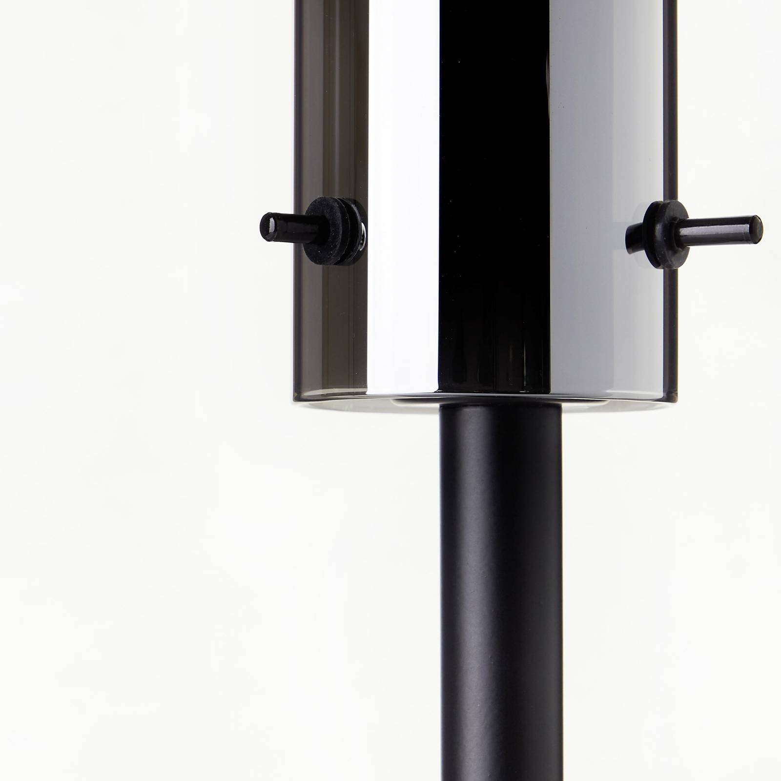 Brilliant Lampa stołowa Glasini, wysokość 49,5 cm, dymny szary/czarny, szkło