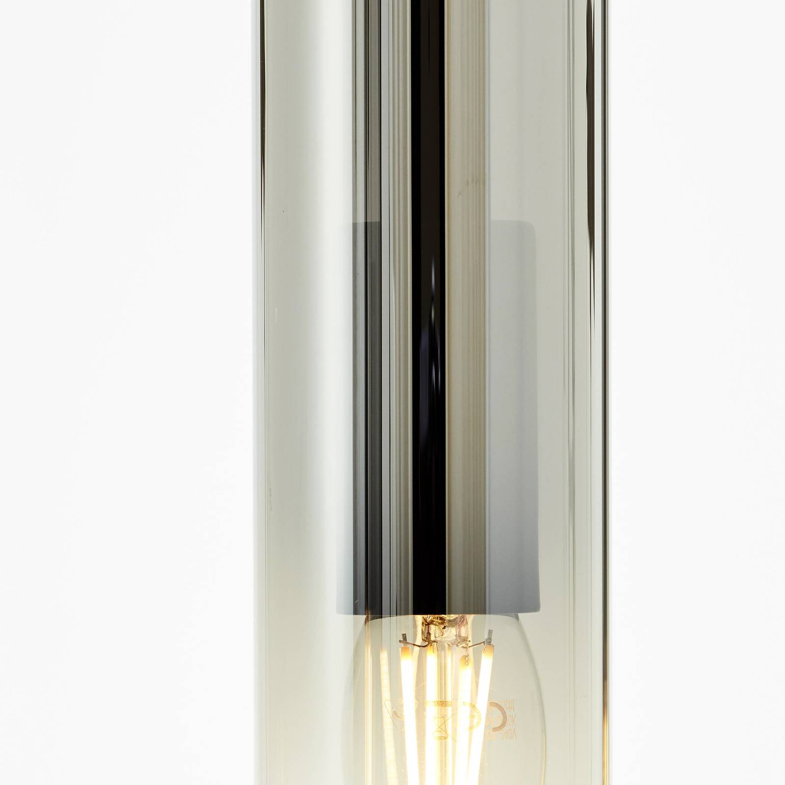 Brilliant Lampa wisząca Glasini, długość 95 cm, dymny szary, 5-punktowa, szkło