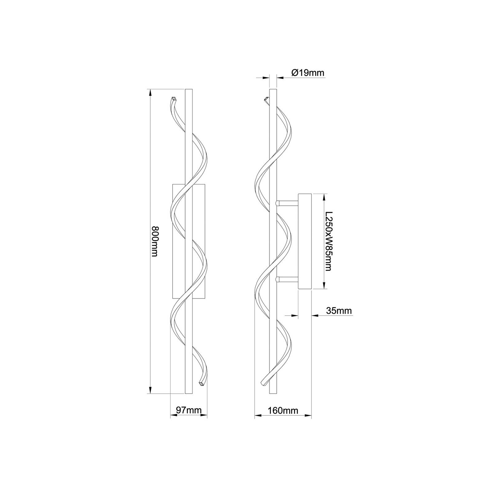 Brilliant Lampa sufitowa LED Eunice, długość 80 cm, czarna, metalowa