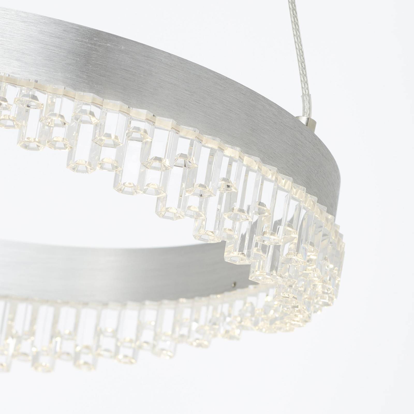 Brilliant Lampa wisząca LED Aurora, aluminium, Ø 30 cm, aluminium, CCT