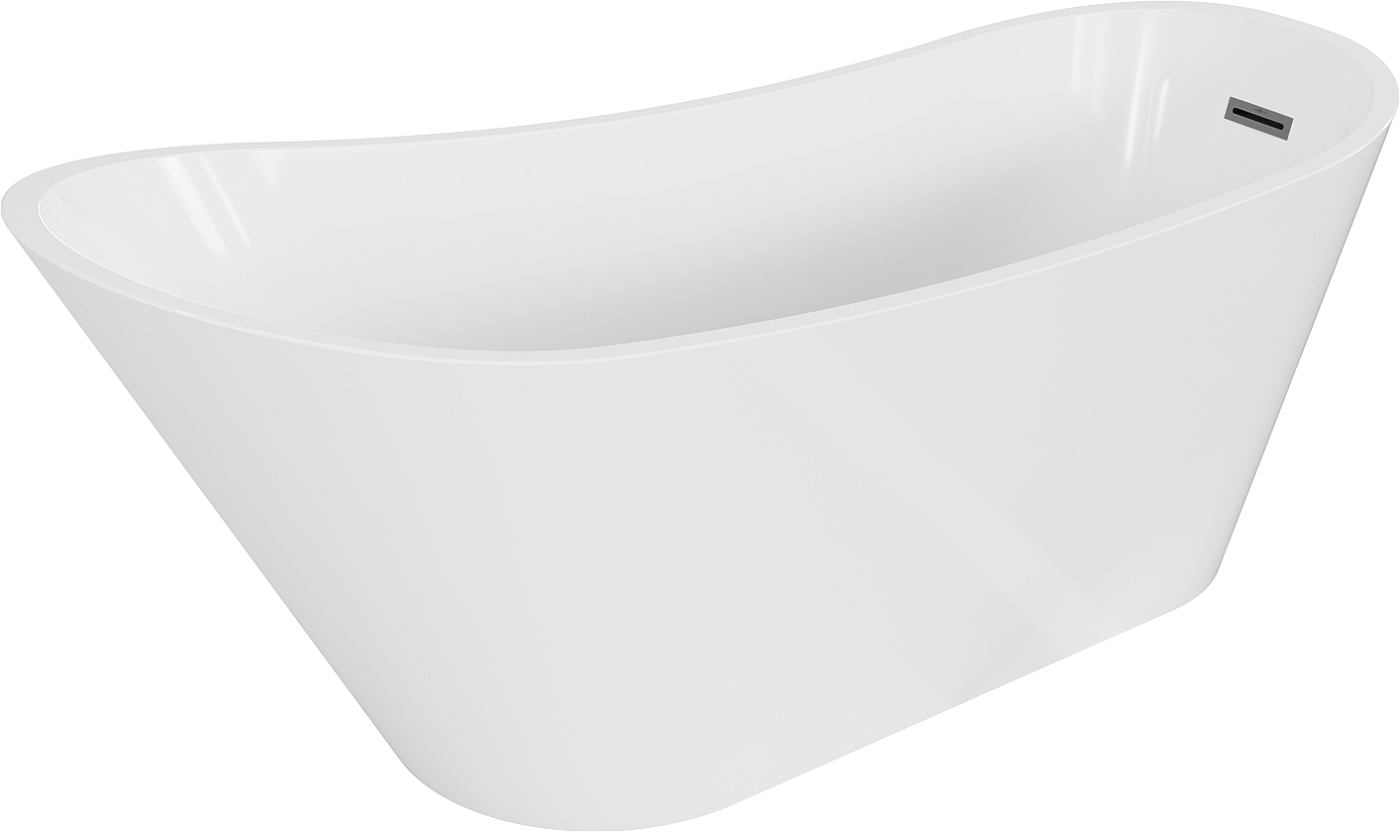 Mexen Alta wanna wolnostojąca 170 x 75 cm, biała, przelew gun metal szczotkowany - 52141707500-95