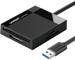Ugreen czytnik kart SD, micro SD, CF i MS na USB 3.0, czarny