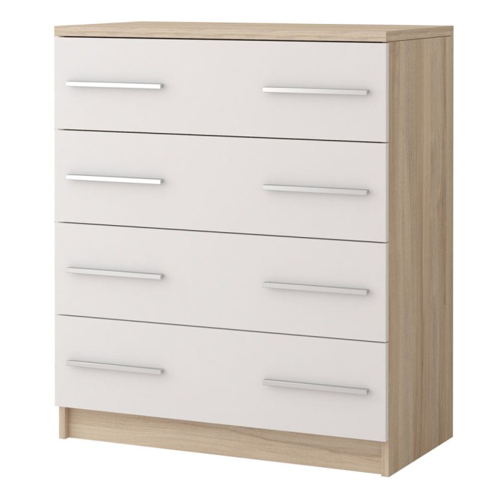 Komoda OMEGA III 4S - 02 Biały \ Dąb Sonoma