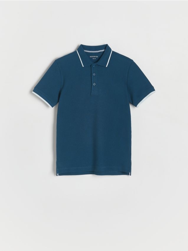Reserved - T-shirt polo - granatowy