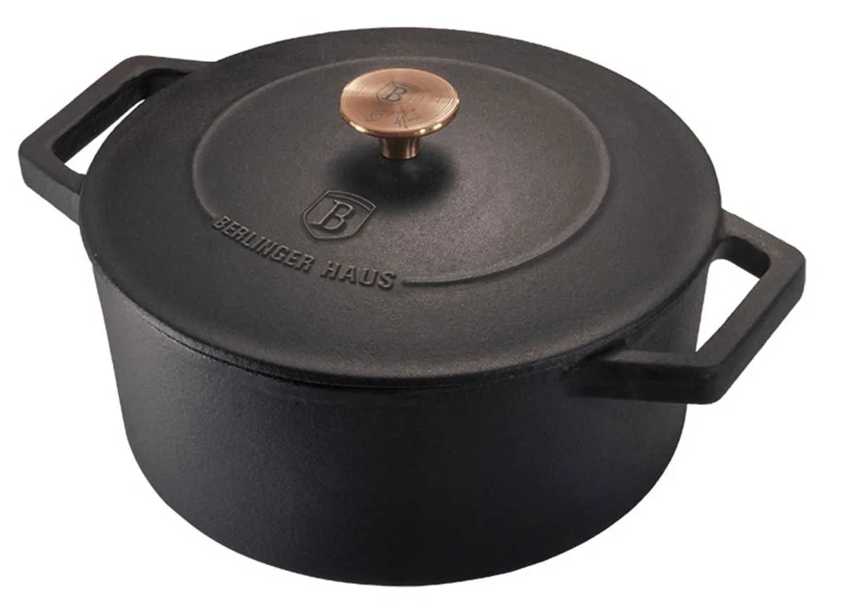 Czarny żeliwny garnek 4.3L N1-H48