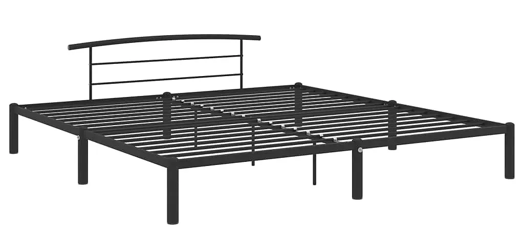 Czarne metalowe łóżko dwuosobowe 160 x 200 cm N7-W72