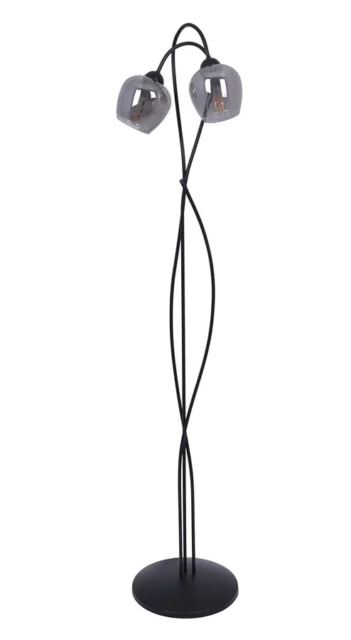 Czarno-grafitowa elegancka lampa podłogowa - A569 G6-E19