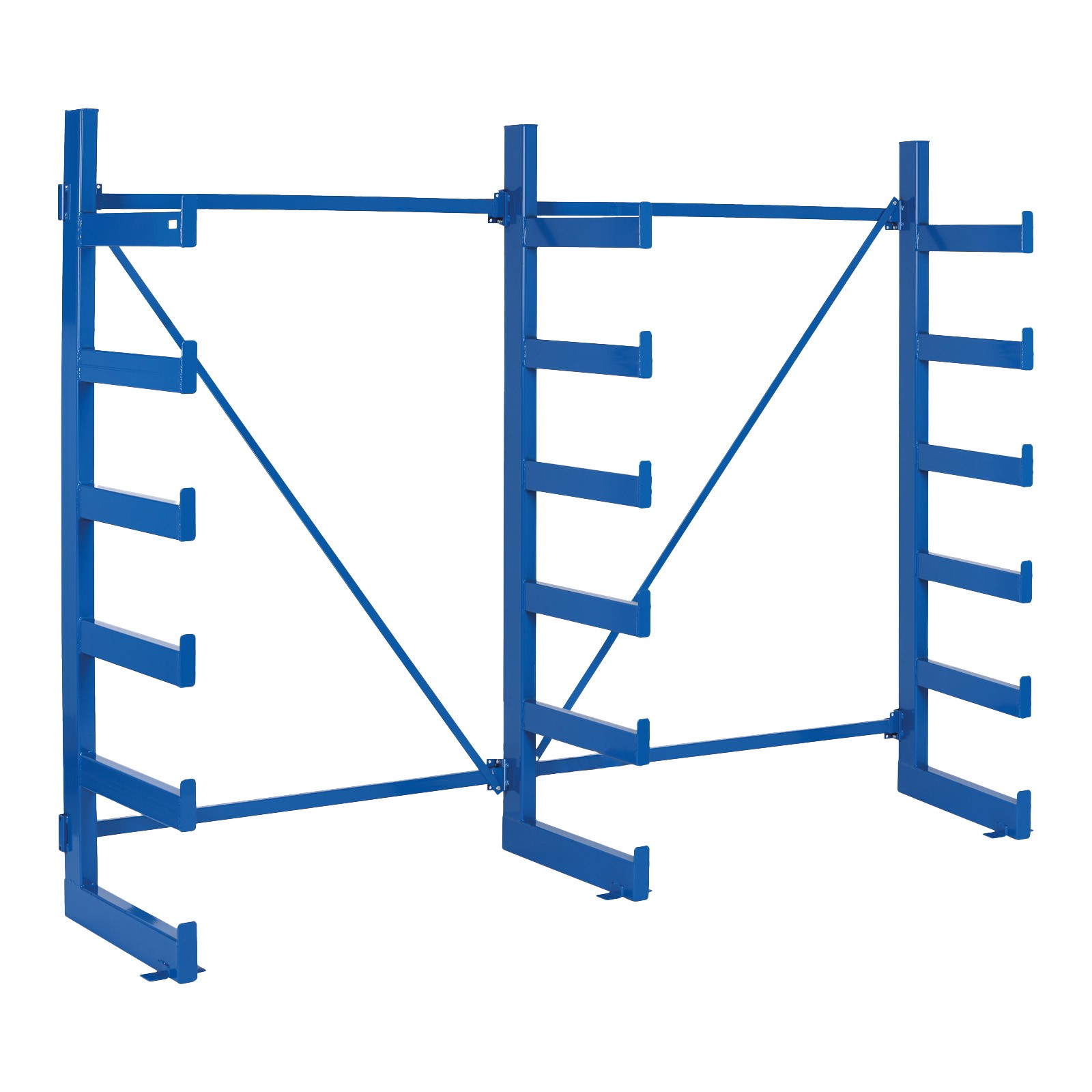 Regał wspornikowy, jednostronny, 2000 x 2700 x 630 mm, 6 pięter