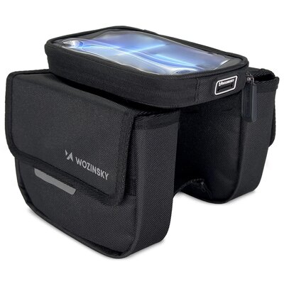 Wozinsky Wozinsky torba rowerowa na ramę sakwa na rower wodoodporne etui na telefon 1,5l czarny (WBB26BK) WBB26BK