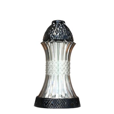 Zestaw 4 x Znicz szklany klepsydra 33 cm szary