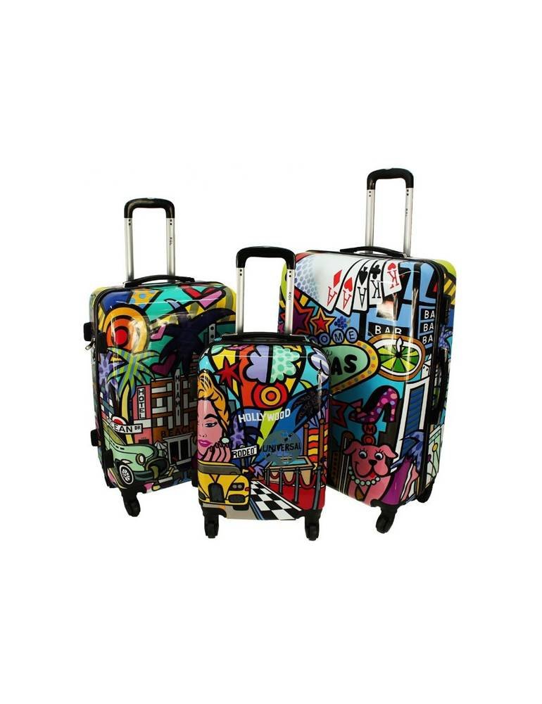 Zestaw 3 walizek KEMER RGL PRINT PICASSO Multikolor