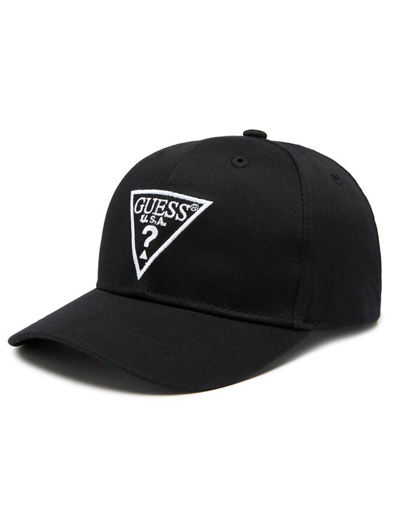 Guess Czapka z daszkiem Logo H3GZ01 WO08O Czarny